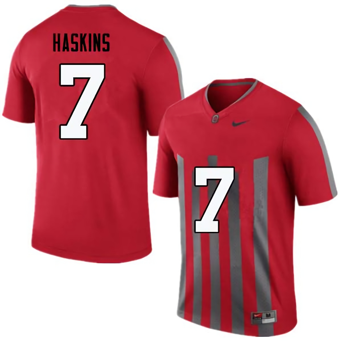 Dwayne Haskins Ohio State Buckeyes Men's NCAA #7 Nike Throwback Red College Stitched Football Jersey PFJ1456VH